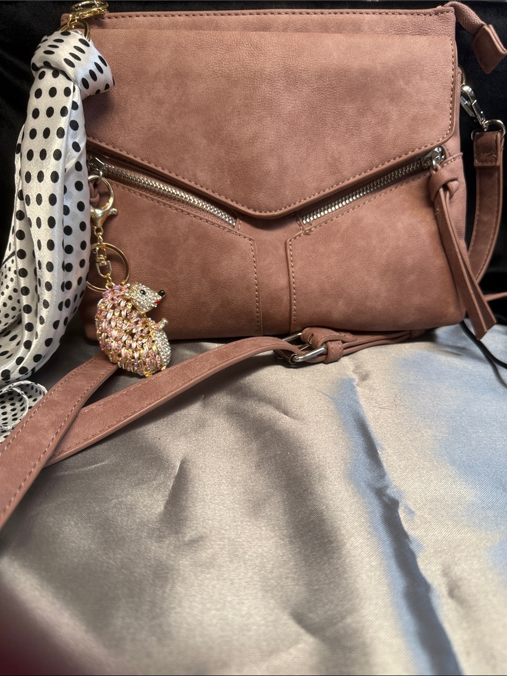 Free People Women’s Dusty Rose Crossbody Bag - Soft Faux Leather
